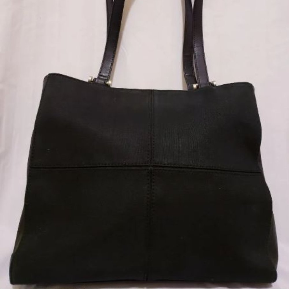 Liz Claiborne Canvas Leather Tote